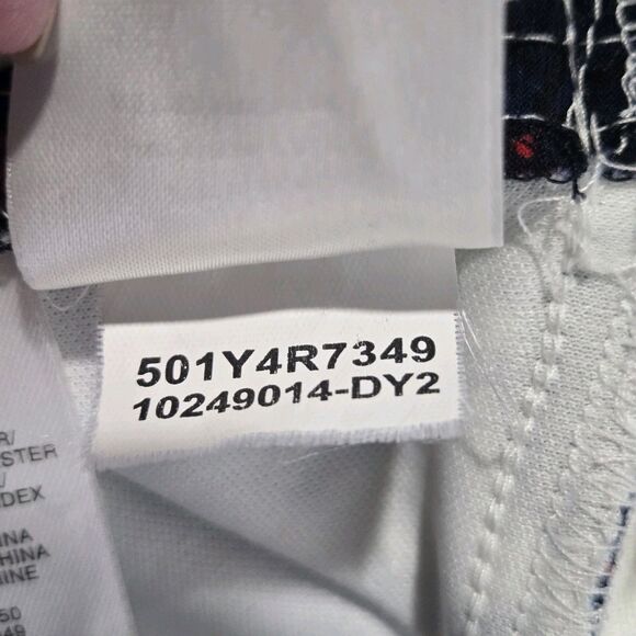 Evan Picone dress Floral Deep V sleevless Size 14 Blue White Red - Picture 12 of 13